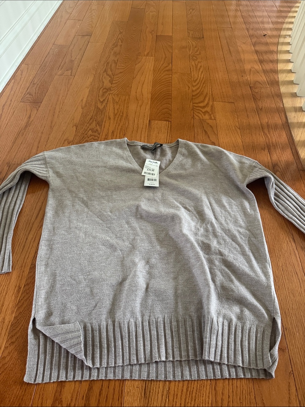 French Connection Light Taupe V-Neck Sweater